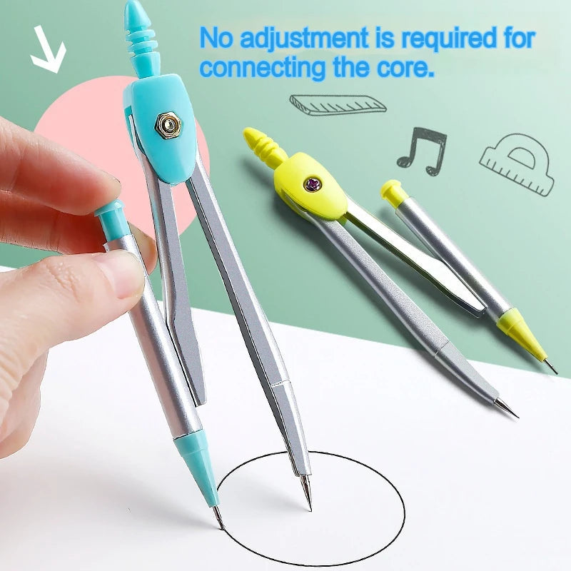 7Pcs/Set Student Compass Set School Mathematical Rulers Multi-Function Learning Professional Drawing Tool Girls Gifts Stationery