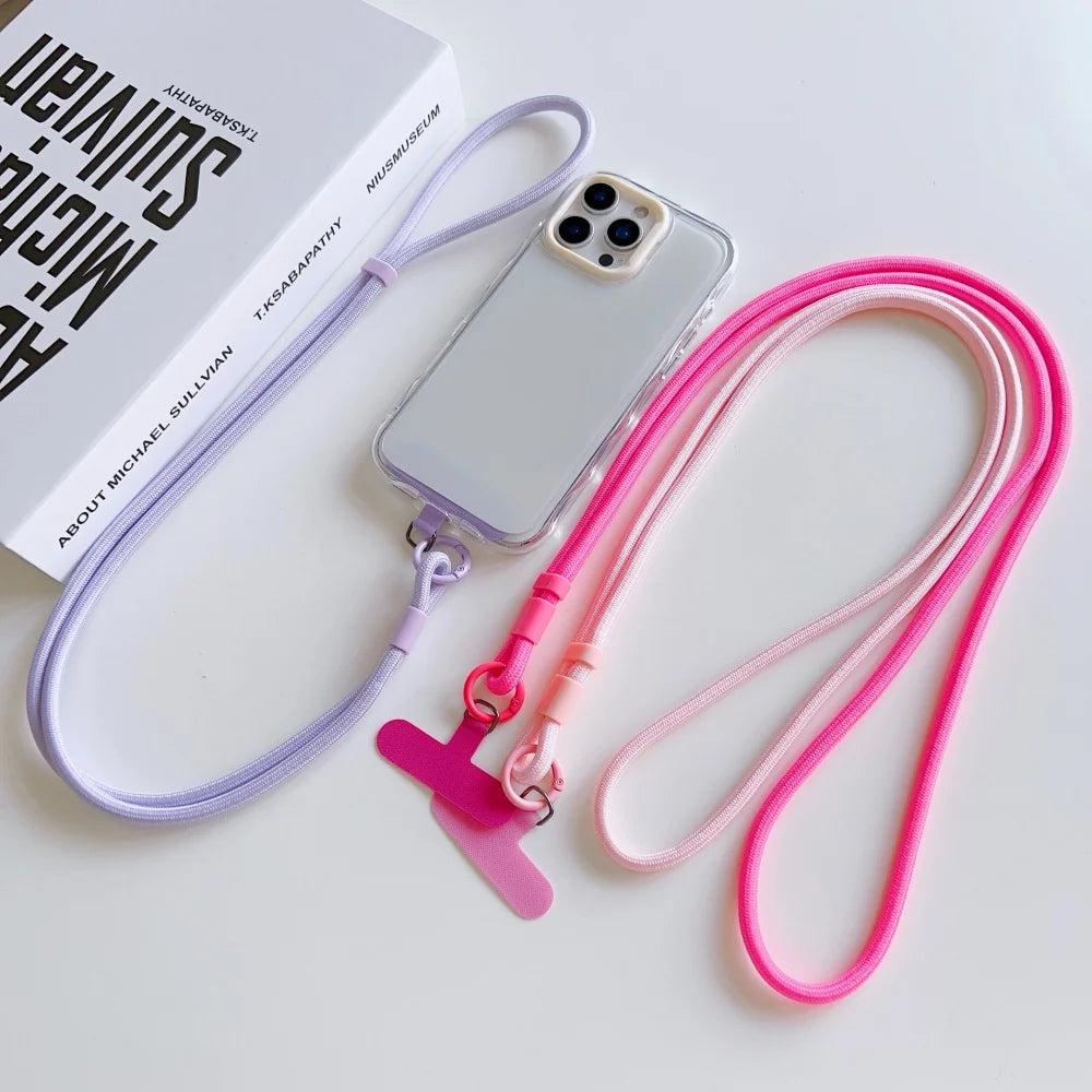 Candy Color Crossbody Colorful Long Strap for Mobile Phone Adjustable Lanyard Necklace Hanging Rope Anti-Lost Accessories