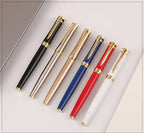 Luxury Metal Silver Black Signature Ballpoint Pens for Business Writing Office Supplies Stationery Customized Logo Name Gift