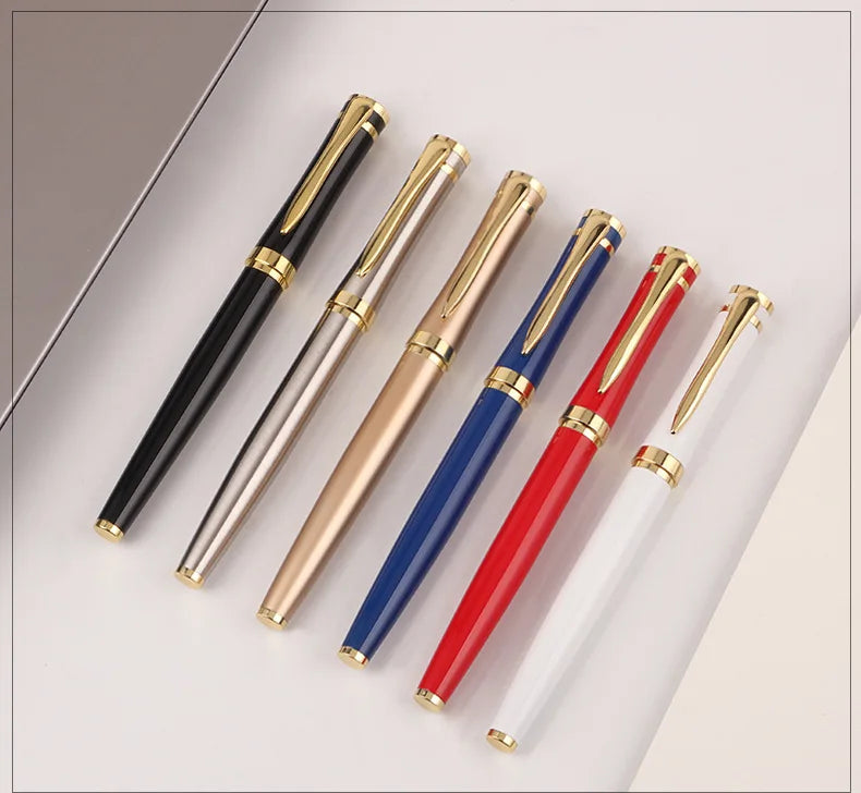 Luxury Metal Silver Black Signature Ballpoint Pens for Business Writing Office Supplies Stationery Customized Logo Name Gift