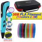2026 New 3D Printing Pen DIY Three-dimensional Painting Children Toys With LCD Screen Power Adapter 200M PLA Filament Toys Gift