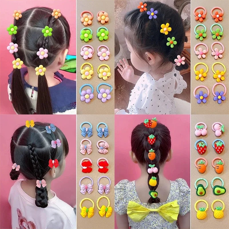 20-50 Pieces/Set Rubber Band for Children Cartoon Hair Band New Sweet Baby Hair Rope Hair Accessories No packaging