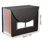 A4 Multi‑Layer Flip Organ Bag Three‑Sided Sealed Plastic File Folder with Hanging Rope Dust‑Proof Office Document Storage Bag