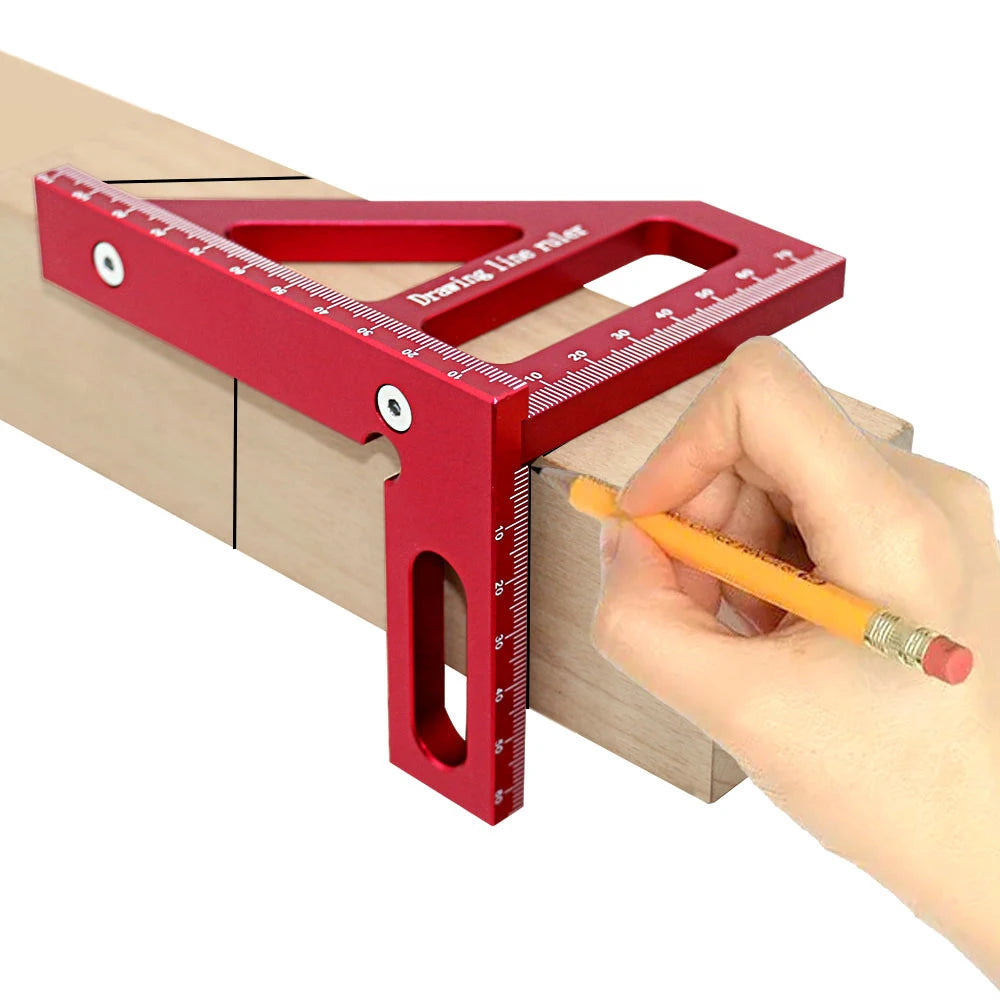Woodworking Square Protractor Aluminum Alloy Miter Triangle Ruler High Precision Layout Measuring Tool for Engineer Carpenter