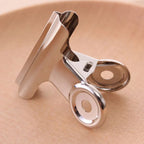 5PCS/Set Metal Paper Clip 20 29 38 51 62 73mm Foldback Metal Binder Clips Silver Grip Clamps Document Office School Stationery
