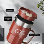 WORTHBUY Coffee Mug With Lid&Handle 304 Stainless Steel Tea Milk Coffee Cup Double Wall Insulated Anti Scalding Drinking Cup