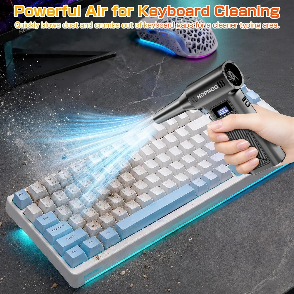 Car Snow Blow Electric Air Duster Type-C Charging Cleaning Blowing Tool 4 Gears Portable Turbo Blower Fan 110000rpm
