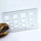 Transparent drawing size square square ruler hexagonal triangle ruler drawing design ruler scale line