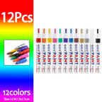 1/3/6/12Pcs Colorful Permanent Paint Marker Waterproof White Markers Tire Tread Rubber Fabric Paint Metal Paint Marker Pens
