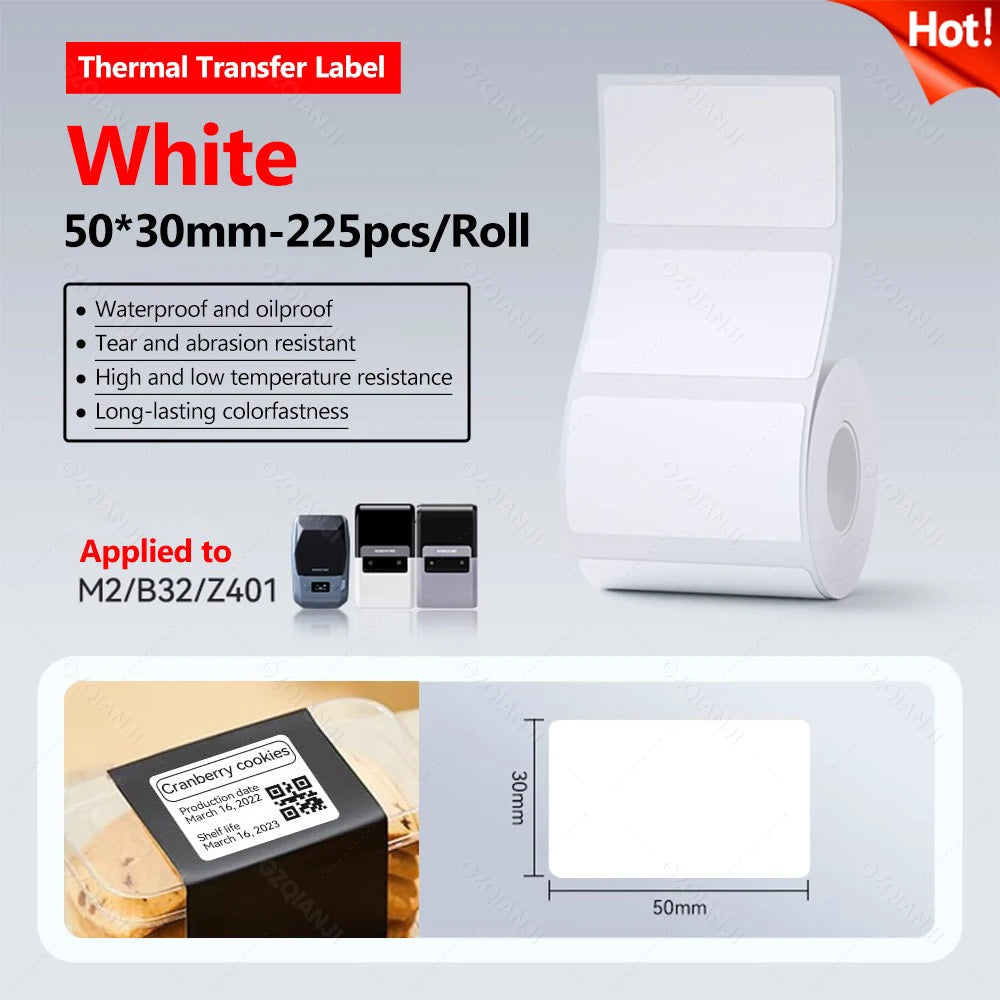 Niimbot M2 Label Printer Color Thermal Transfer Labels Sticker Paper Adhesive Network Organizer Jewelry Tag Label & Color Ribbon