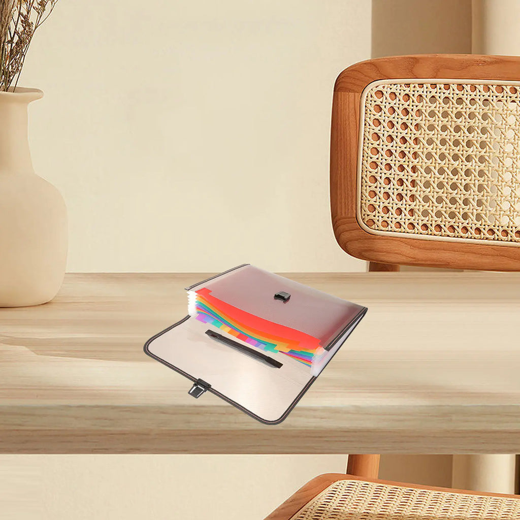 A4 Size Expanding Accordion File Folder Portable Document Organizer for Papers Receipts Bills Coupons Tickets Business Cards