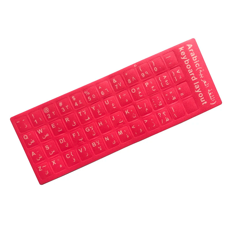 HECULAS Arabic Keyboard Stickers Letter Alphabet Layout Transparent Clear illuminated Glow in Dark Keyboard Cover