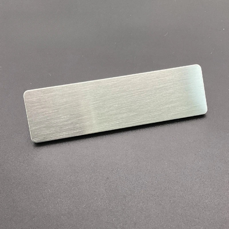 Shirley Custom 7*2cm Custom logo stainless steel name tag with brushed gold silver beauty salon employee ID tag wholesale