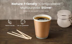 Individually Paper Wrapped Wooden Coffee Stirrers Disposable Wood Sticks for Coffee/Tea/Hot Beverage/Hot Chocolate/Cold Drinks
