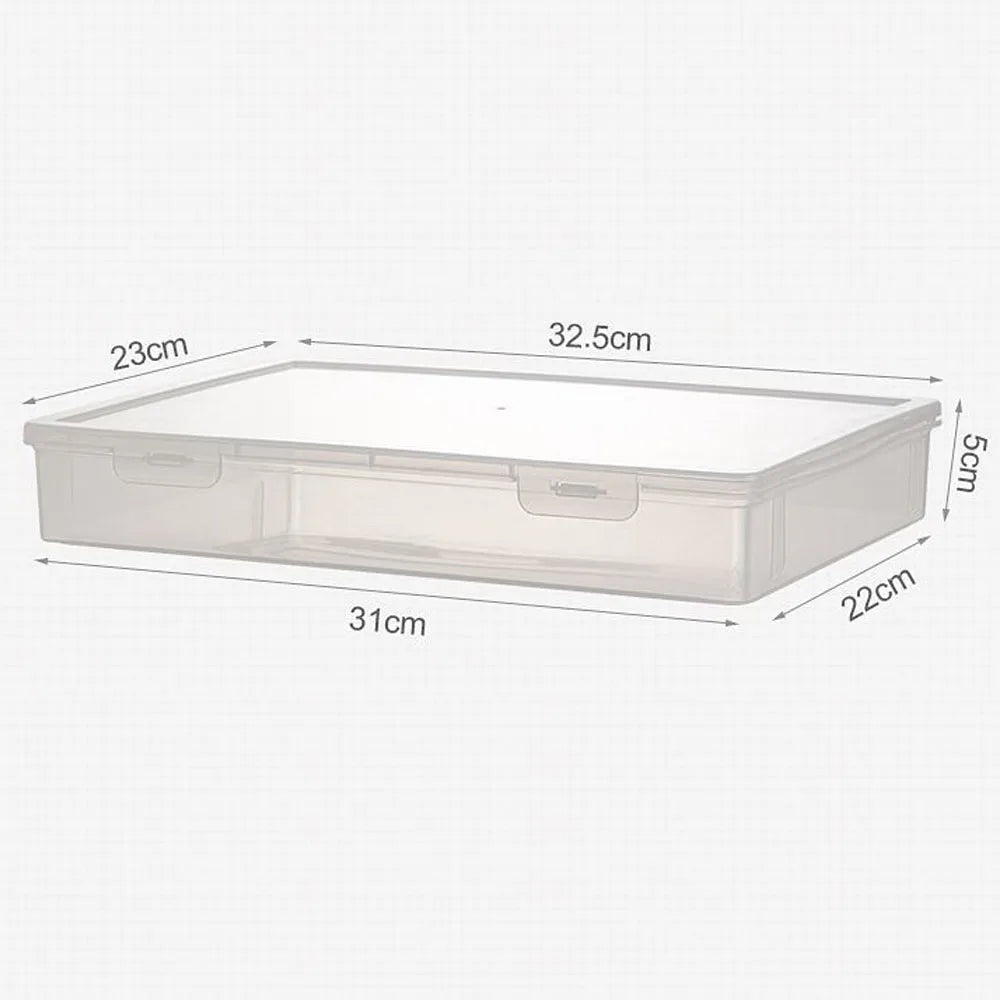 A4 Dust Proof Document Organizer Storage Box Black Transparent Simple Certificate File Box Container for Easy Organization