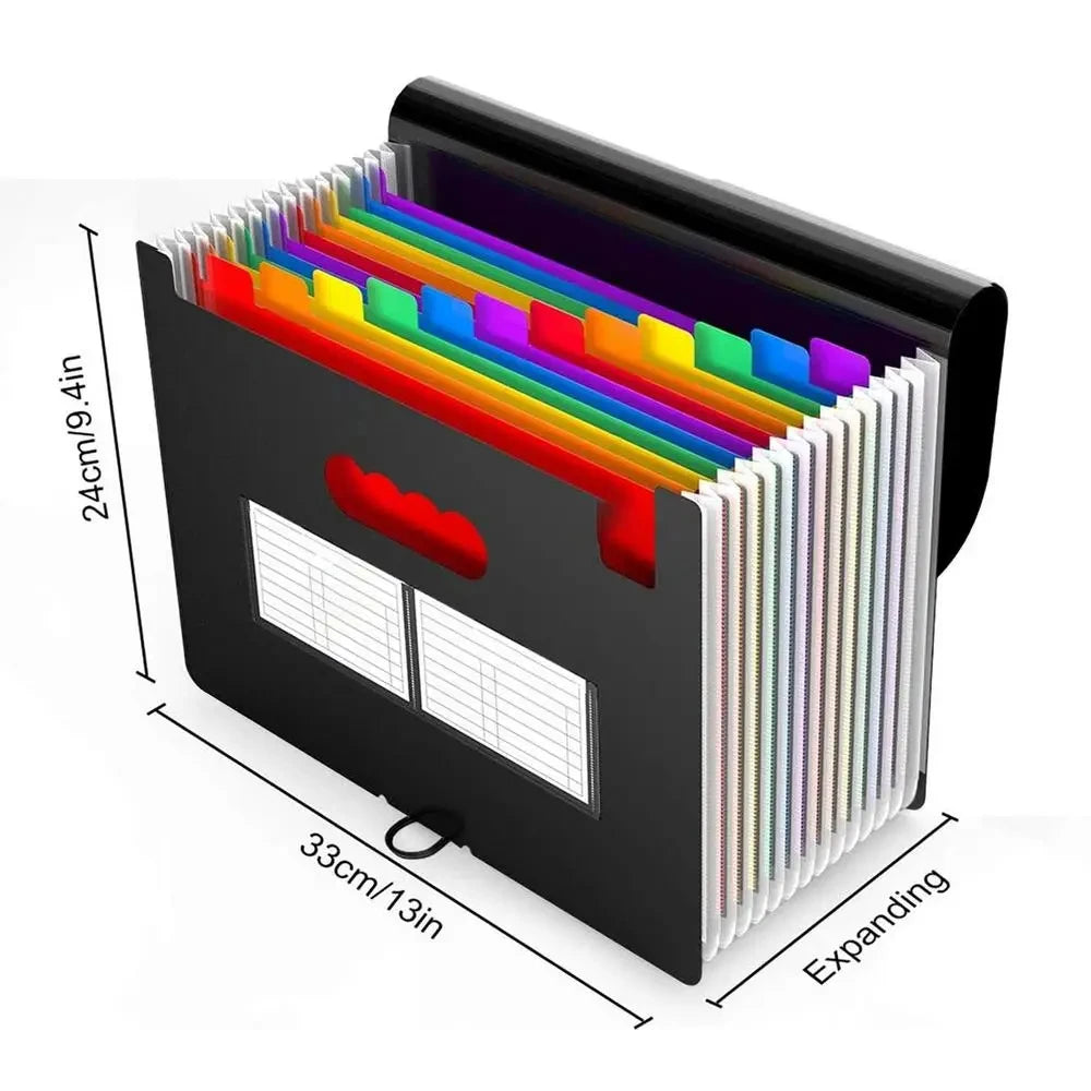 Accordion File Organizer 13 Grid Sealed Flap Folder with  Waterproof Office/Home Document Storage Multi-Pocket A4 Folder