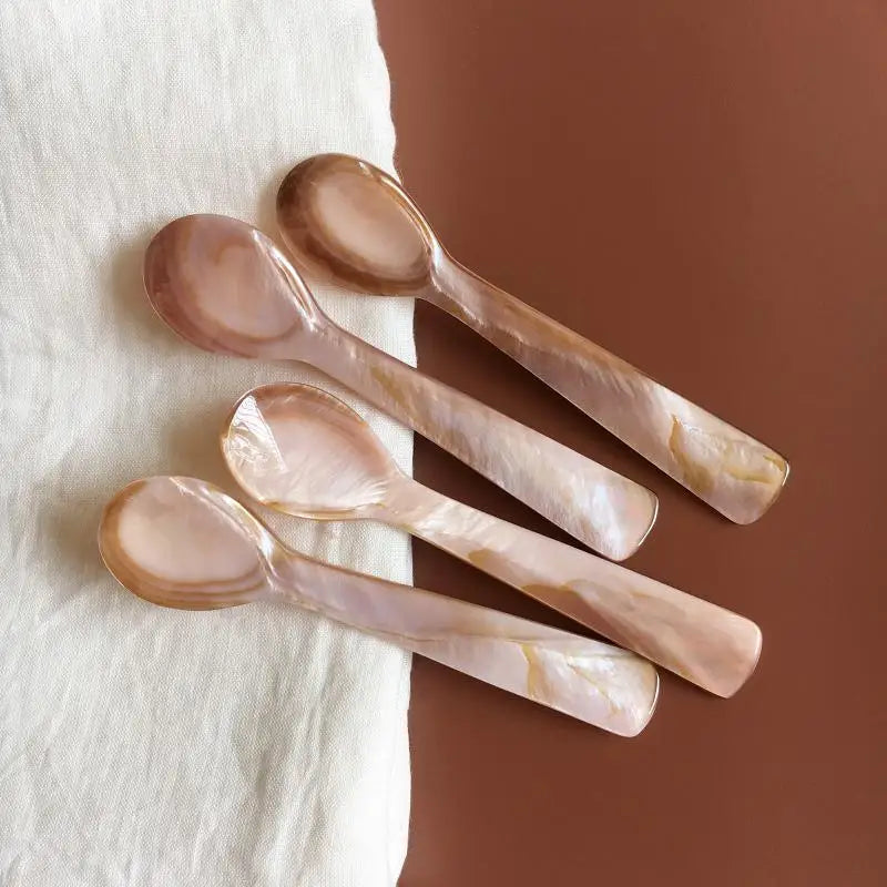 Kitchen Tools 9-13CM Natural Shell Ice Spoon Cream Coffee Caviar Spoon Mother of Pearl Seashells Stirring Spoons Teaspoon Crafts