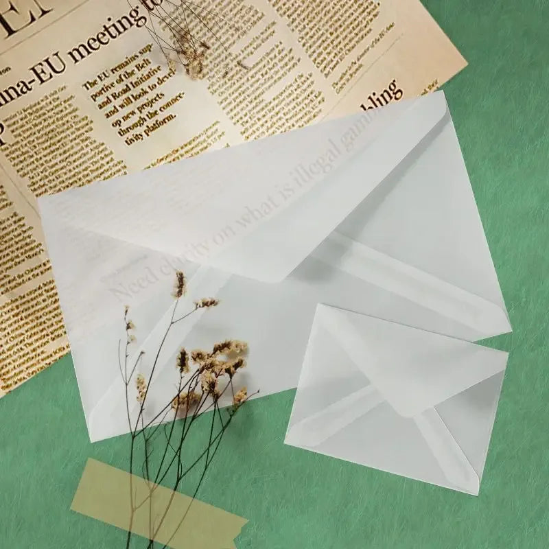 50pcs/lot Translucent Envelopes for Wedding Invitation European Style Sulfuric Acid Paper Envelope Business Storage Bag Envelope