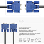VGA 3 5 Cable Male To Male High Definition Computer Projector Monitor Video Data Cable With Magnetic Ring