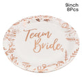 1Bag Team Bride Disposable Tableware Paper Plates Cup Wedding Bridal Shower Hen Night Bachelorette Engagement Party Decoration