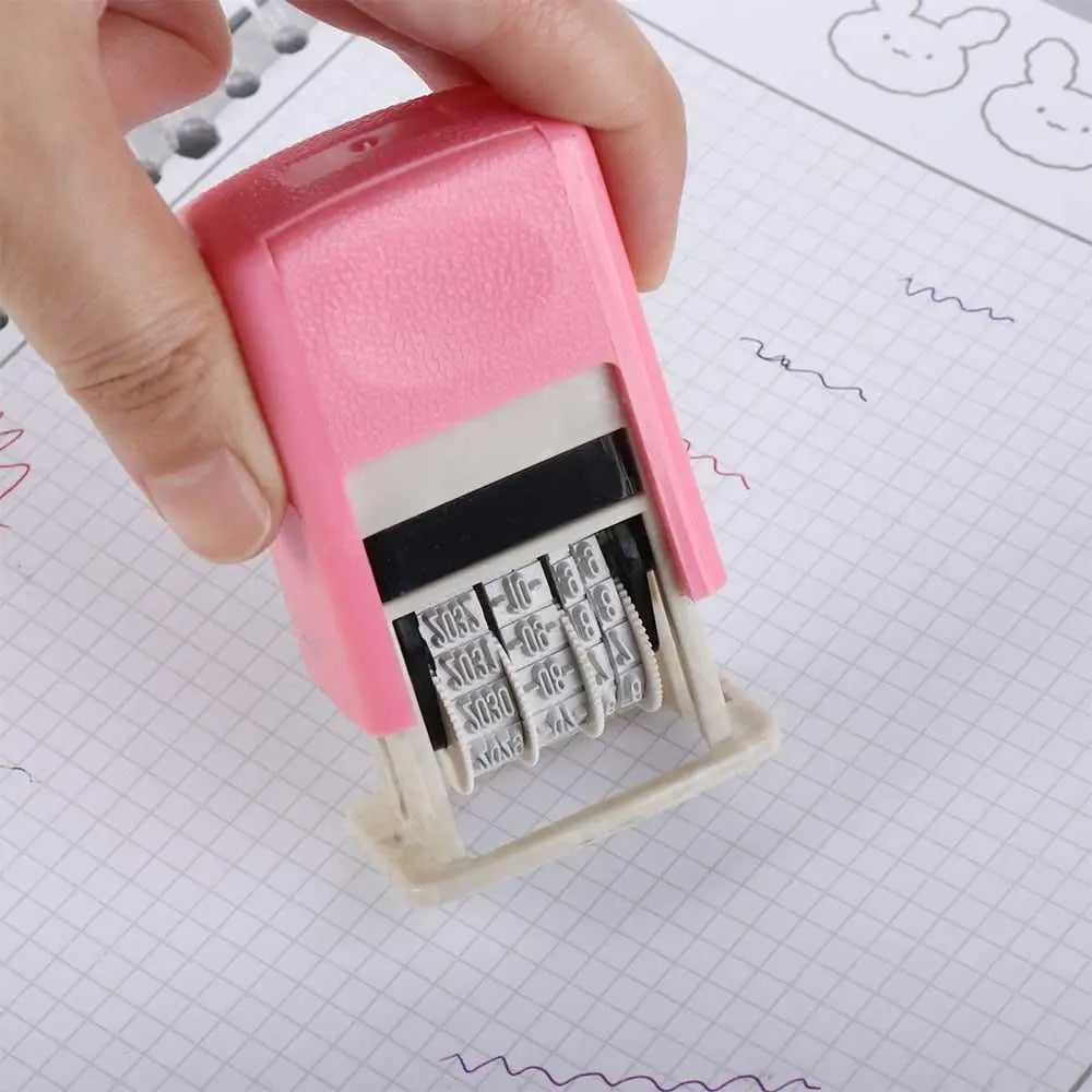 DIY Handle Account Date Stamps Stamping Automatic Ink Return Mini Self-Inking Stamps For Office Supplies Date Wheel Stamp