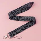 Gray Leopard Print Fashion Lanyard for Key Neck Strap Lanyard Card ID Badge Holder Key Chain Key Holder Keyring Accessories Gift
