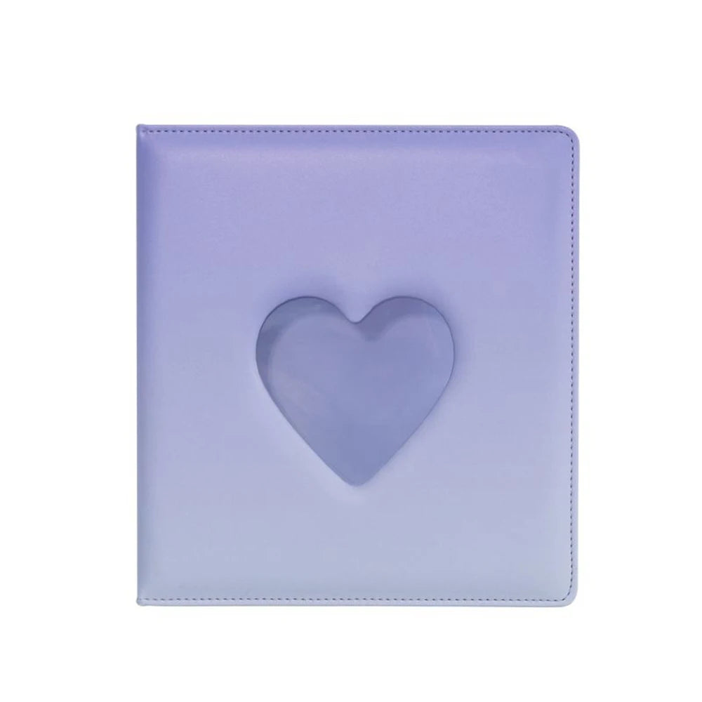 A5 3-Ring Macaron Gradient Heart Shaped Widening Photo Album Binder Photocard Card Holder for Photographs Scrapbooking Collector