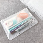 10Pcs A5 A6 A7 Binder Pockets Waterproof Zipper Pouch for 6 Ring Notebook Binder Clear Document Filing Bag Leaf Organizer Folder