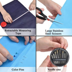 172/128/67/27pcs/set Sewing Kit with Threads Needles Scissors Tape Measure Buttons Storage Bag Portable Travel Sewing Box Tools