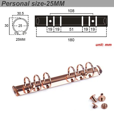 30mm A5A6A7 Notebook 6-Hole Binder Clips Binding Replacement Clip Metal Rings Accessories Loose-leaf Budget Binder Binding Rings