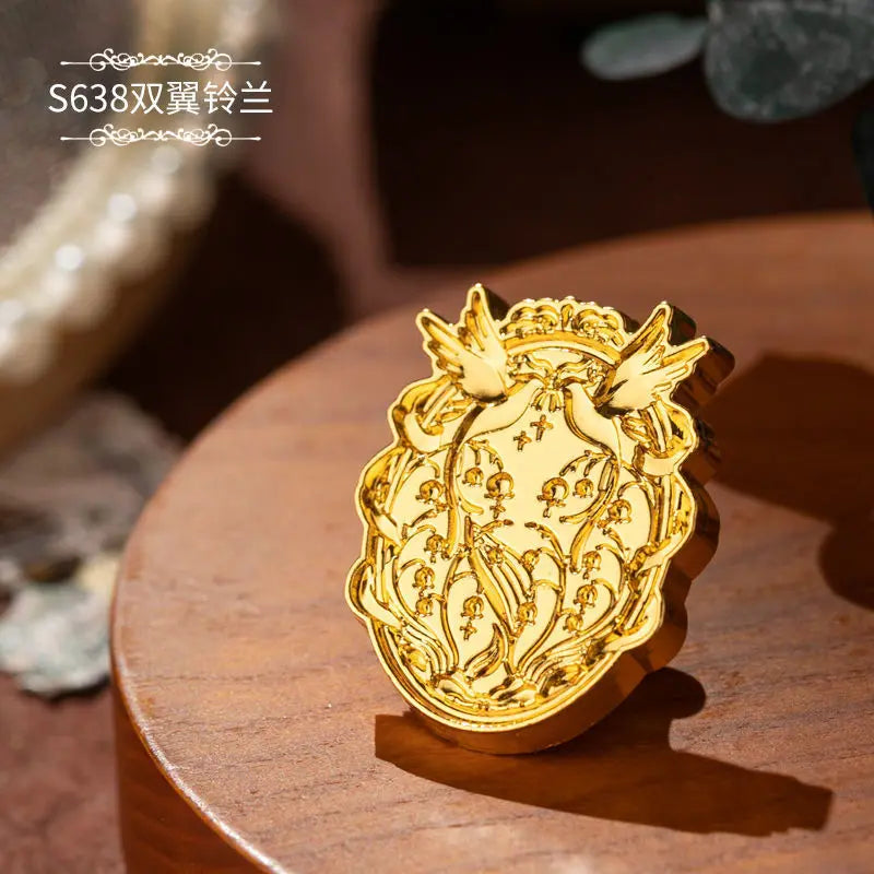 Plant Wax Stamp Seal Wax Print Thick Copper Head Carved Sealing Tool Holiday Party Invitation Letter Wedding Decorative