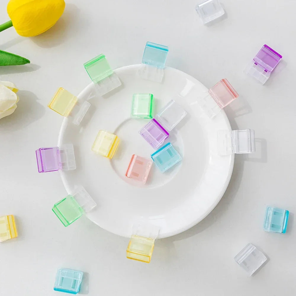 Candy Color Push Paperclip Pusher Transparent Test Paper File Storage Clip Bookmark Student Stationery School Office Supplies