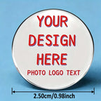 Customisable Metal Brooch - Durable Badge, Can Add Personalised Text, Photos or Images, Unique Gift, Versatile Accessory
