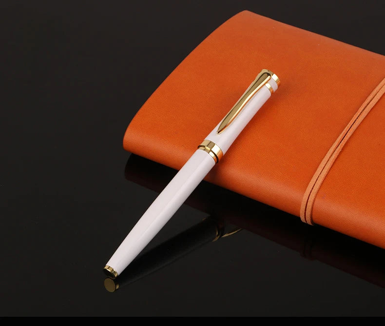Luxury Metal Silver Black Signature Ballpoint Pens for Business Writing Office Supplies Stationery Customized Logo Name Gift