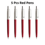 5Pcs/Set Metal Ballpoint Pen Promotional Pens G2 Refill Blue Ink Automatic Ballpoint Pens Set For School stationery office Pen