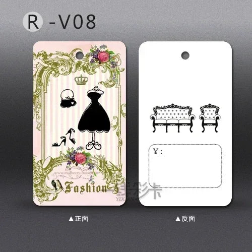 250pcs/lot Clothing Printing Hang Tags Price Tag in Stock Labels for Clothes Personalizar Etiquetas