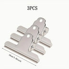 3pcs Durable Metal Folders | Home Office Desk Clips, School Supplies Sturdy