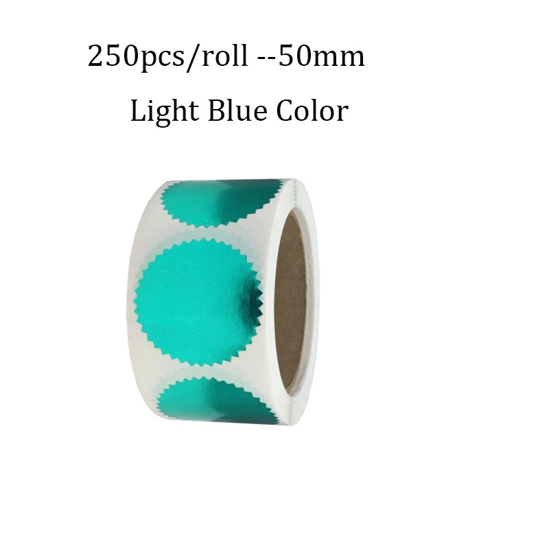 250pcs/Roll color Embosser Sticker Embossing Stamp,Customize Blank Embosser Seal labels Business Sticker Reward Party Favors