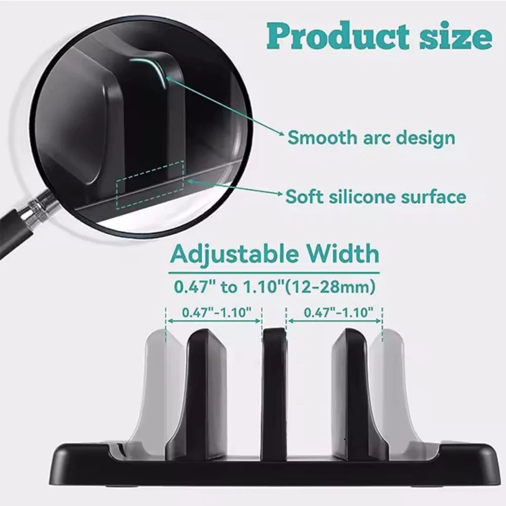 Adjustable Laptop Stand Vertical Save Desktop Space Easy To Place Computer Accessories Scalable Width for Office Desk Storage