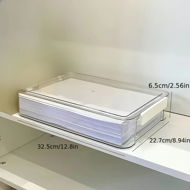 Acrylic Transparent Desktop Paper Storage Box A4 File Document Exam Paper Organizer Household Dust Proof Card Holder Case