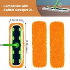 2pcs Reusable Microfiber Mop Pads for Swiffer Sweeper XL Dry Sweeping Wet Mop Cloths Replacement Sweeping Mopping Pad Refill