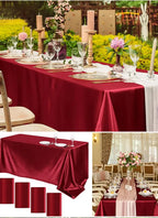 Rectangle Wedding Satin LargeTablecloth Bright Smooth Silk Table Cover Christmas Anniversary Dining Party high-end Table Decor