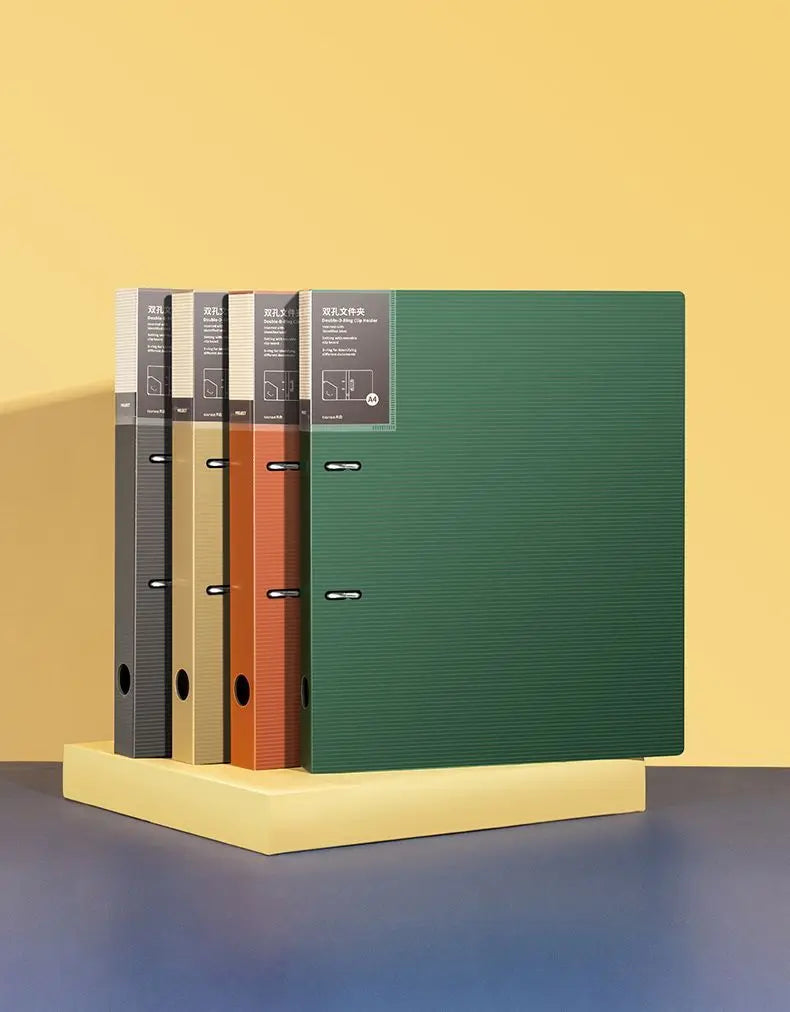 3 Hole Ring Binders File Folder Loose-leaf Binder Morandi Color Waterproof Document A4 Paper Storage