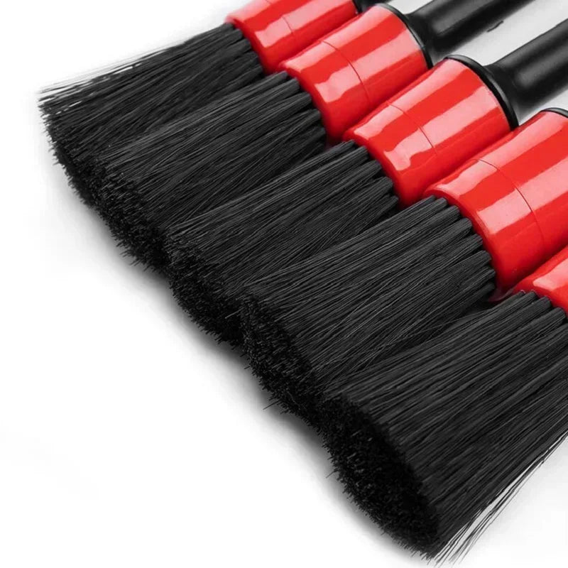 5pcs Soft Car Cleaning Brush Kit Automotive Detail Brushes For Car Interior Detailing Brush Set Wheel Rims Clean Brush Plastic