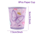 Butterfly Birthday Party Decoration  Butterfly Party Disposable Tableware Paper Cup Plate Birthday  Party