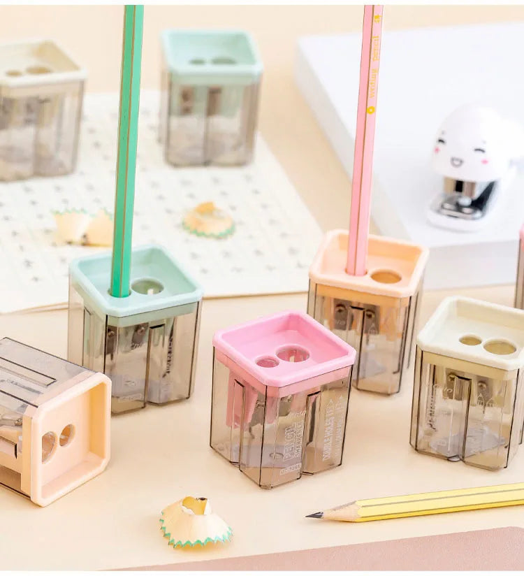 1 Piece Lytwtw's School Supplies Cute Morandi Color Geometry Sharpener For Pencil Office Creative Stationery Item