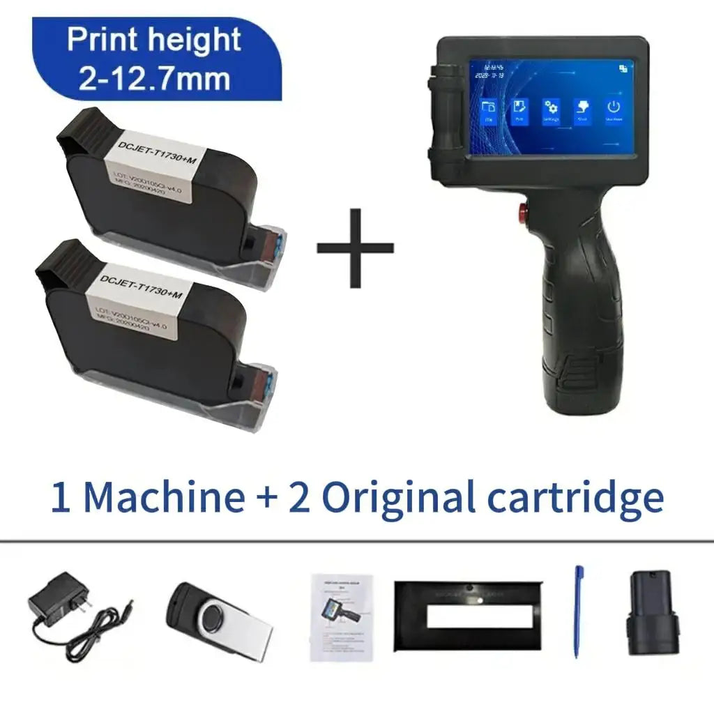 For Hp Phezer 12.7mm Label Printer Batch Code Date Number QR Bar Logo Expiry P15  Handheld Inkjet Printer 28 Languages Portable