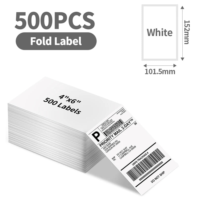 A6 Size 4x6'' Shipping Labels FanFold Paper 241BT 246S D520 Zebra Munbyn NELKO ROLLO  for LOGO Barcode