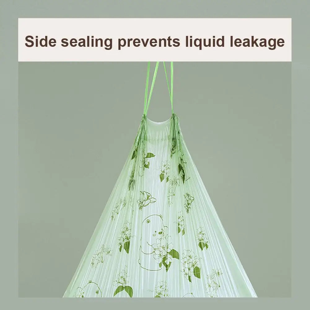 50 100pcs Scented Drawstring Trash Bags Thickened Camellia Fragrance Garbage Bag for Kitchen Odor Control Waste Bag