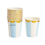 Pink Blue Stripe Dot Disposable Tableware Sets Paper Cups Plate Straws Fork Disposable Sets Wedding Birthday Party Decorations